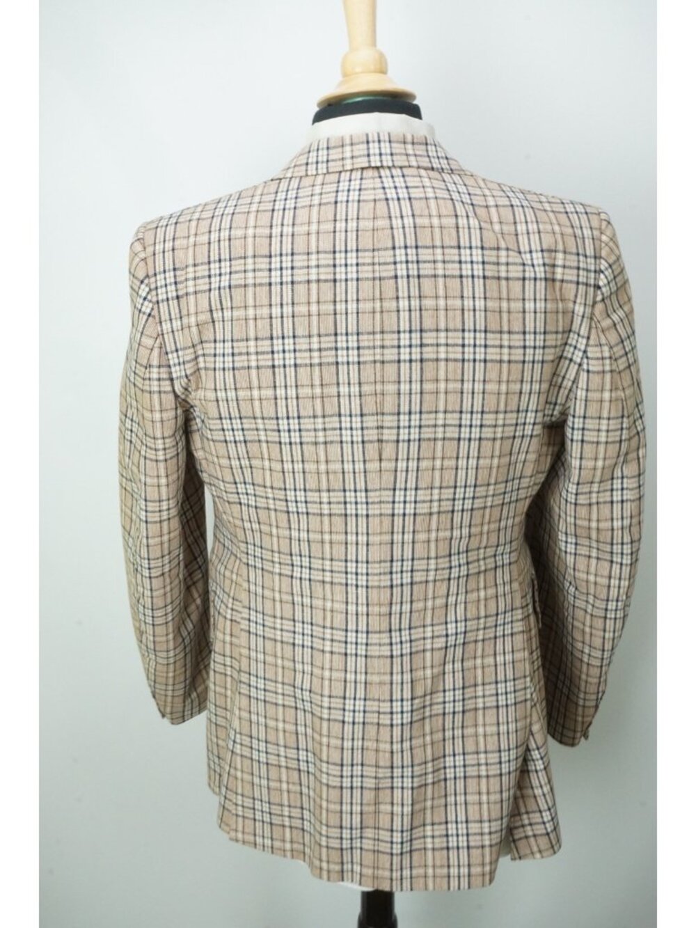 Unbranded VINTAGE Brown Blue Plaid 3 Pc Suit Jacket Pants Vest Sz 40R - Picture 4 of 11